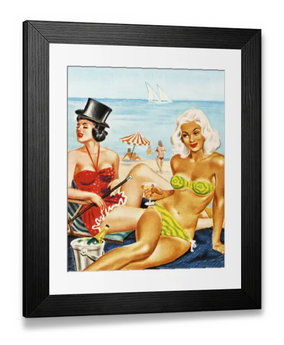 Framed Print : Two Women at the Beach Framed Print : Two Women at the Beach