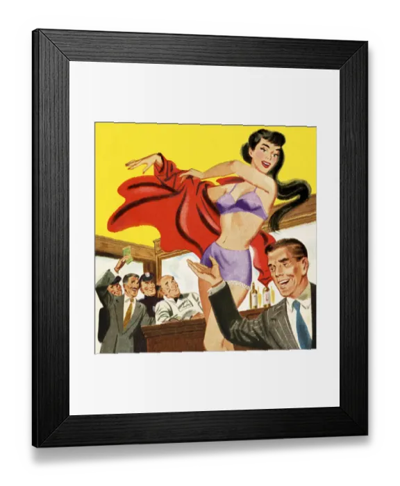 Framed Print : Stripper in a Tavern Framed Print : Stripper in a Tavern