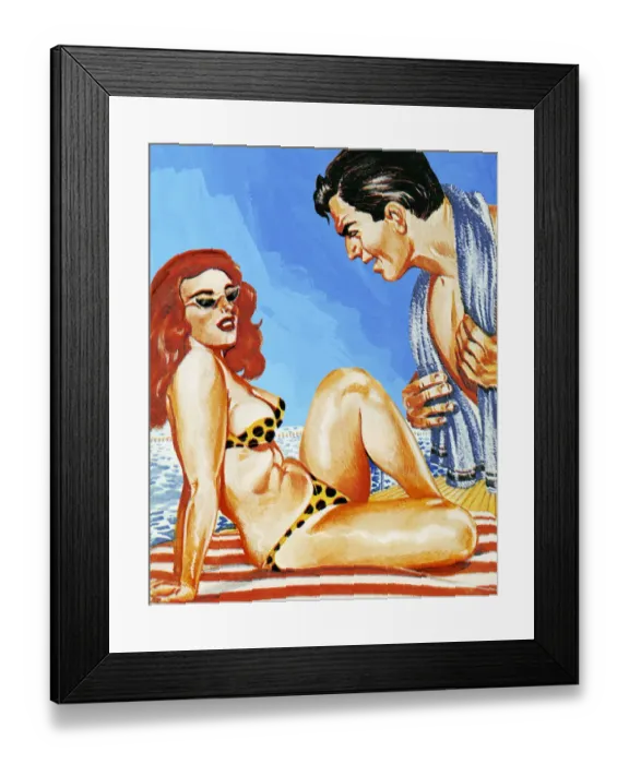 Framed Print : Couple on a Beach Framed Print : Couple on a Beach