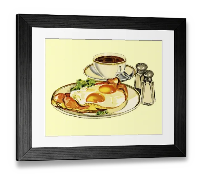 Framed Print : Breakfast Plate and Coffee