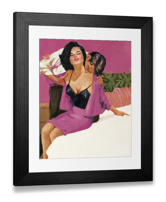 Framed Print : Man Kissing a Woman Framed Print : Man Kissing a Woman