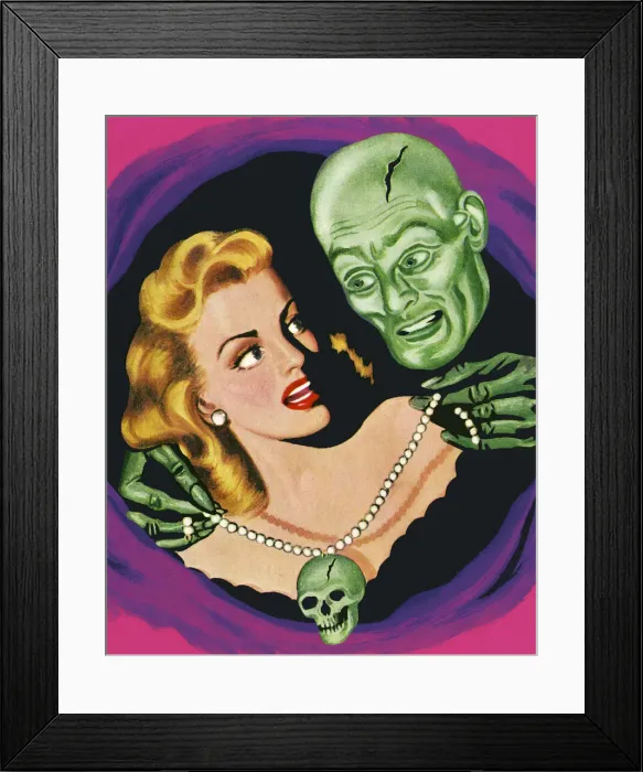 Framed Print : Woman and Zombie Framed Print : Woman and Zombie
