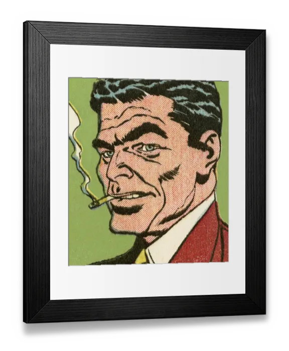 Framed Print : Man Smoking a Cigarette Framed Print : Man Smoking a Cigarette