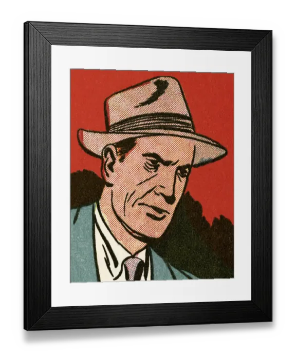 Framed Print : Man Wearing a Fedora Framed Print : Man Wearing a Fedora
