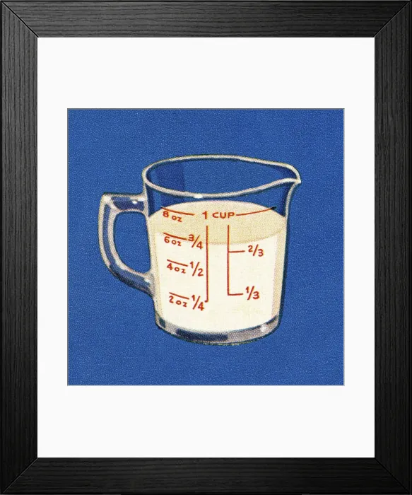 Framed Print : Measuring Cup of Milk Framed Print : Measuring Cup of Milk