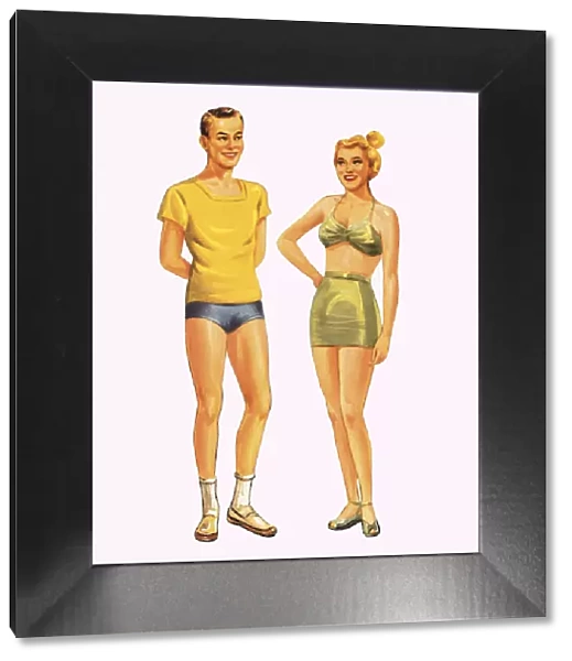 Man and Woman Wearing Underwear