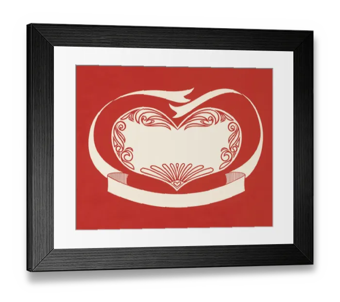 Framed Print : Heart and Ribbon