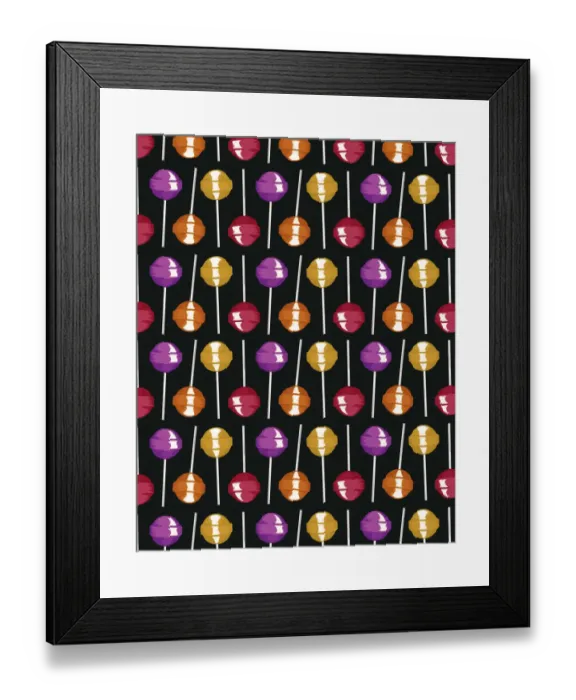 Framed Print : Pattern of Lollipops