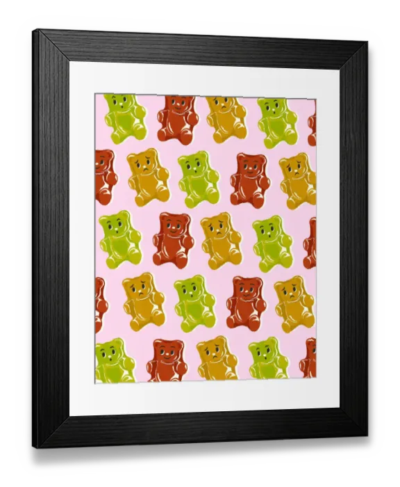 Framed Print : Pattern of Gummy Bears Framed Print : Pattern of Gummy Bears