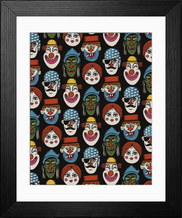 Framed Print : Pattern of Halloween Disguises Framed Print : Pattern of Halloween Disguises