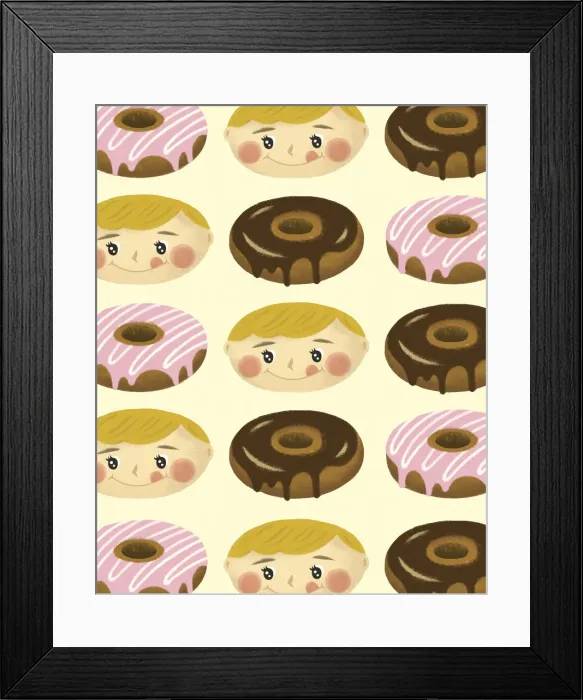Framed Print : Pattern of Donuts Framed Print : Pattern of Donuts