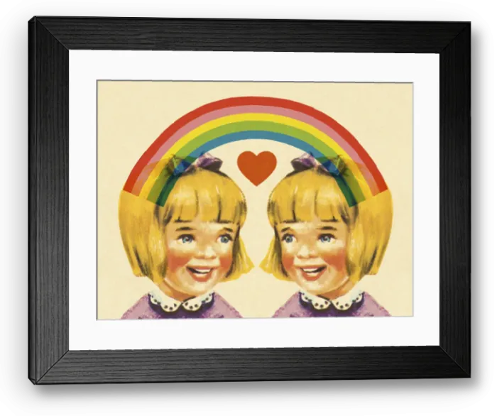 Framed Print : Rainbow and Happy Girl Framed Print : Rainbow and Happy Girl