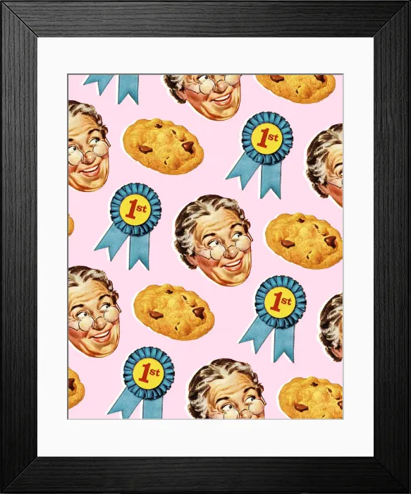 Framed Print : Pattern of Grandmas Blue Ribbon Cookies Framed Print : Pattern of Grandmas Blue Ribbon Cookies