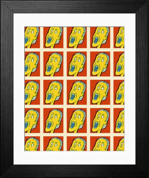 Framed Print : Screaming Man Pattern