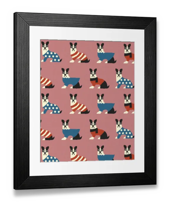 Framed Print : Pattern of Dogs Framed Print : Pattern of Dogs