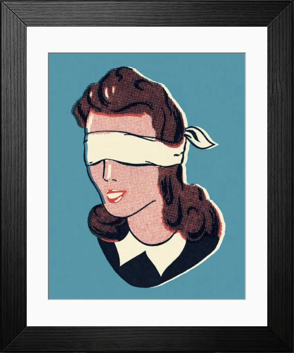 Framed Print : Blindfolded Woman