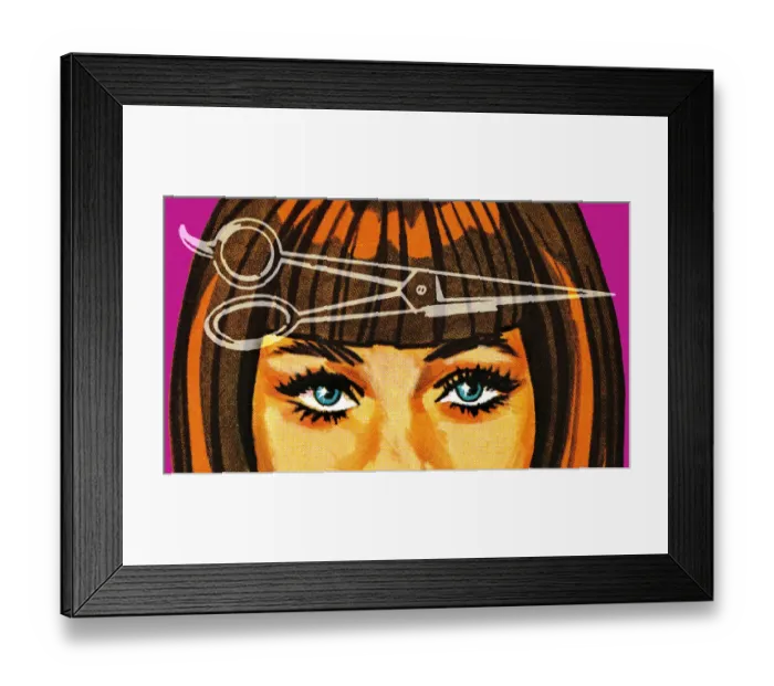 Framed Print : Closeup of Woman and Haircut Framed Print : Closeup of Woman and Haircut