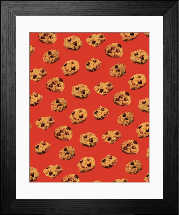 Framed Print : Pattern of Chocolate Chip Cookies Framed Print : Pattern of Chocolate Chip Cookies