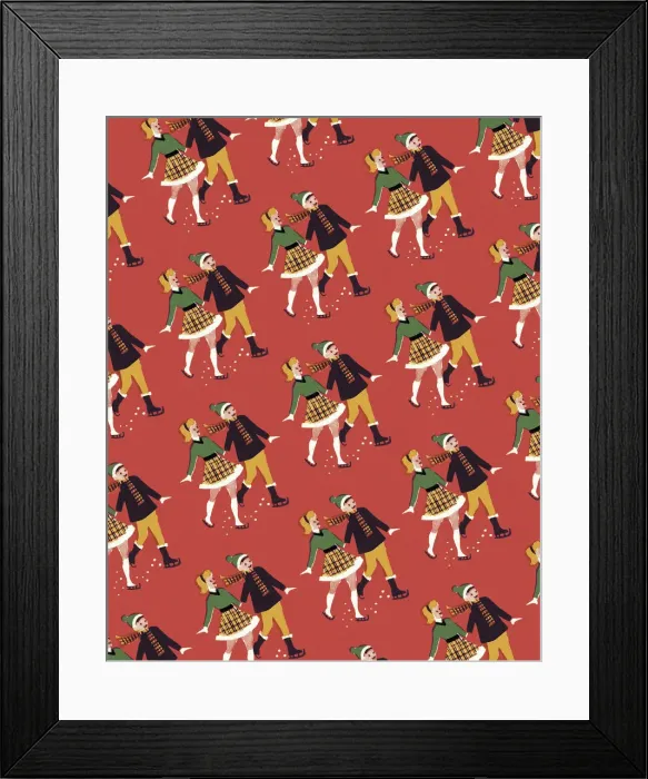 Framed Print : Pattern of Ice Skaters Framed Print : Pattern of Ice Skaters