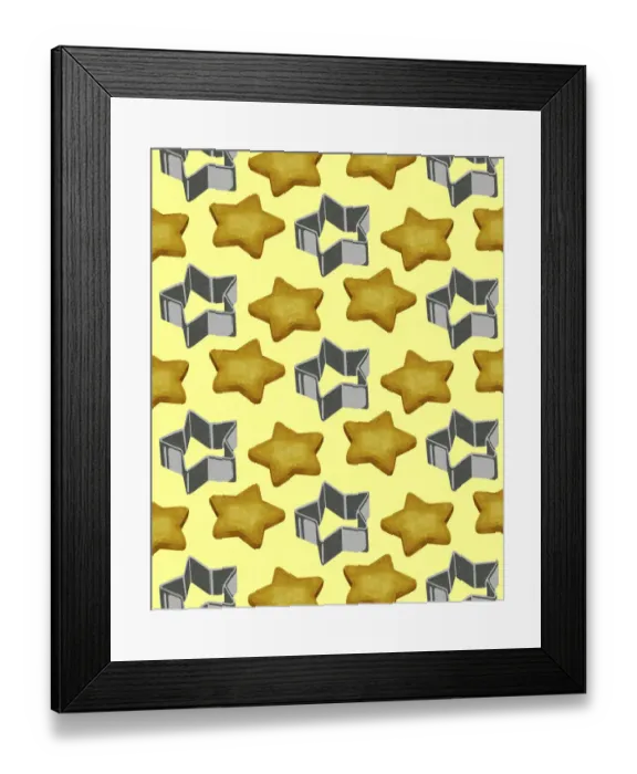 Framed Print : Star Cutout Cookies Framed Print : Star Cutout Cookies