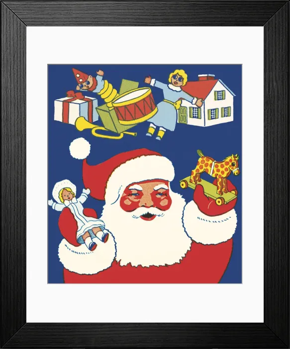 Framed Print : Santa Claus and Toys Framed Print : Santa Claus and Toys