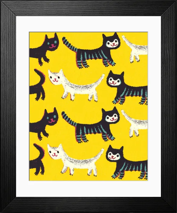 Framed Print : Pattern of Cats Framed Print : Pattern of Cats