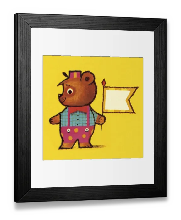 Framed Print : Bear and Flag
