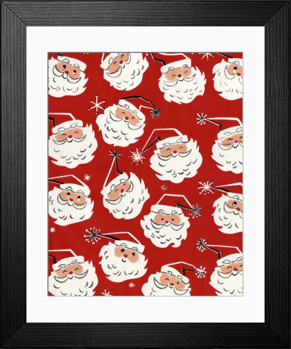 Framed Print : Santa Pattern Framed Print : Santa Pattern