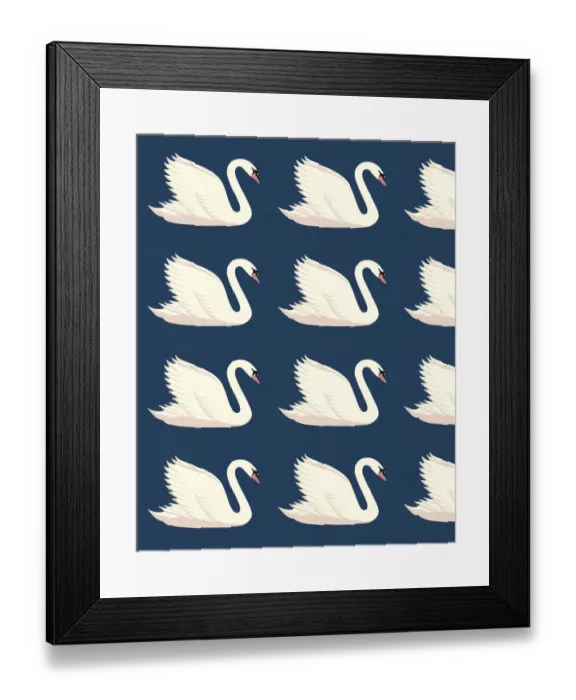 Framed Print : Pattern of Swans Framed Print : Pattern of Swans
