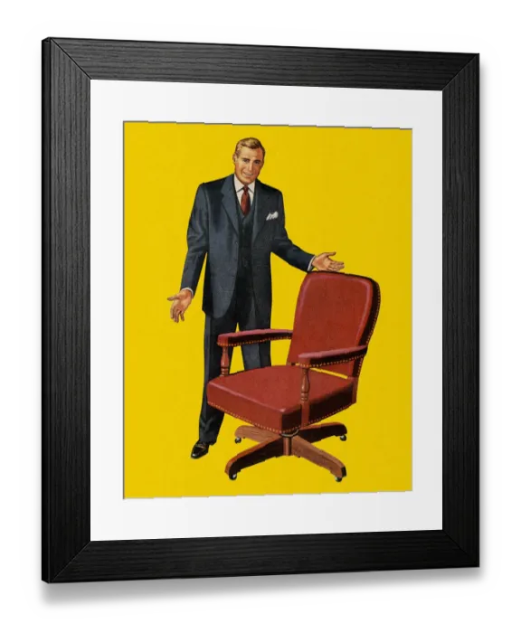 Framed Print : Businessman and Office Chair Framed Print : Businessman and Office Chair