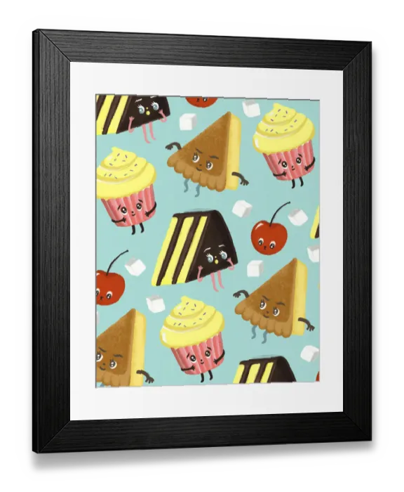 Framed Print : Pie Cake and Cupcakes Framed Print : Pie Cake and Cupcakes