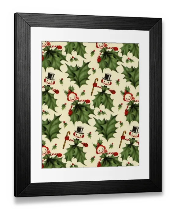 Framed Print : Christmas Holly Pattern Framed Print : Christmas Holly Pattern
