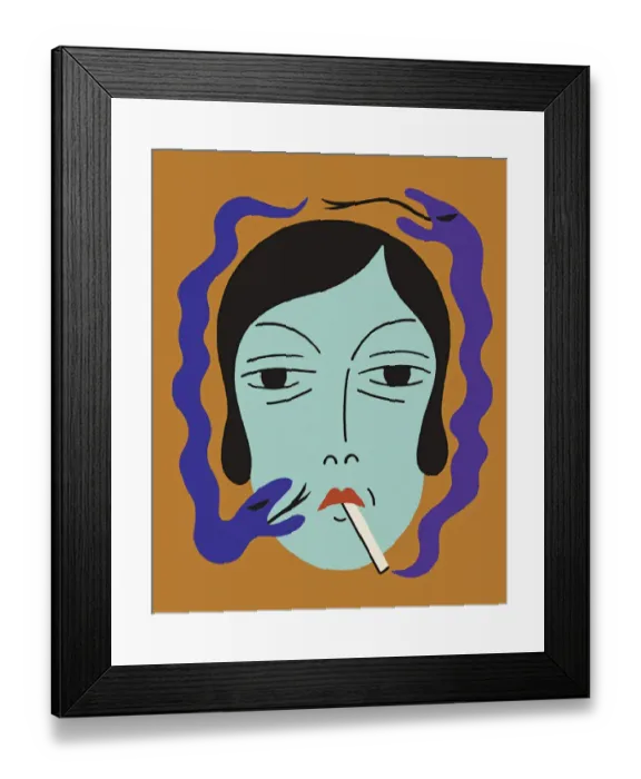 Framed Print : Person Smoking Snakes Framed Print : Person Smoking Snakes