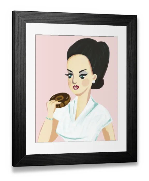 Framed Print : Woman Eating Donut Framed Print : Woman Eating Donut