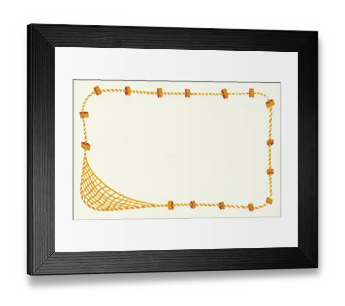 Framed Print : Fishing Net Border
