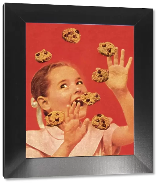 Girl and Chocolate Chip Cookies