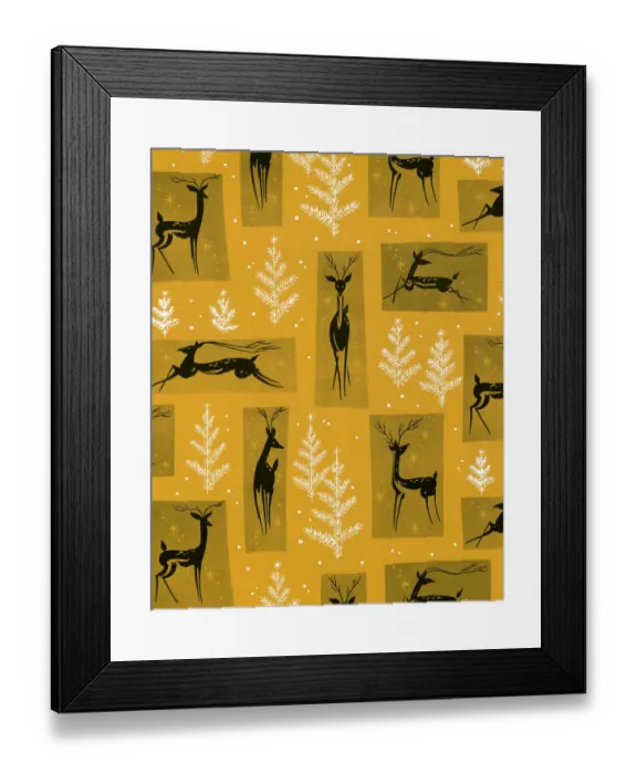 Framed Print : Deer Pattern Framed Print : Deer Pattern
