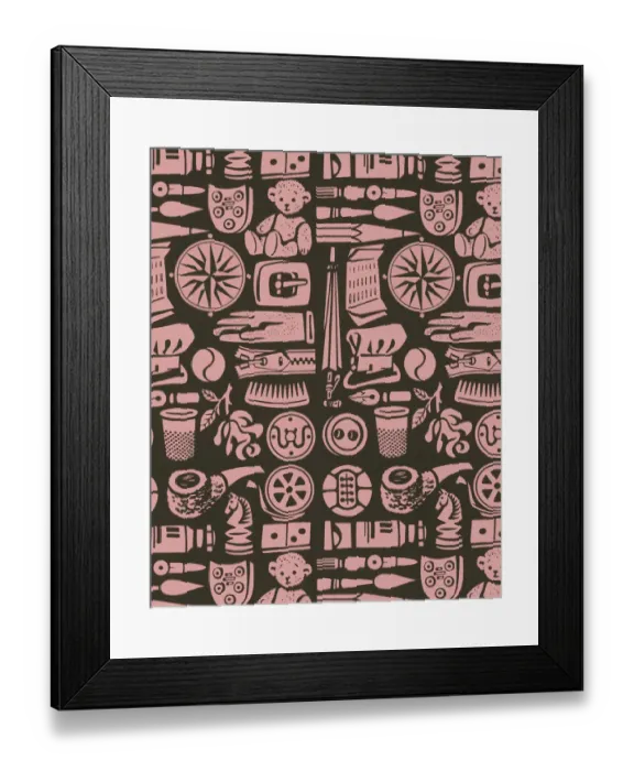 Framed Print : Pattern of Various Objects Framed Print : Pattern of Various Objects