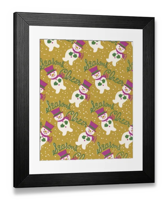 Framed Print : Snowman Pattern Framed Print : Snowman Pattern