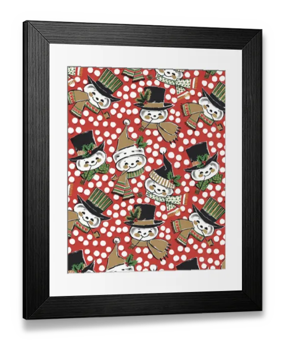 Framed Print : Snowman Pattern Framed Print : Snowman Pattern