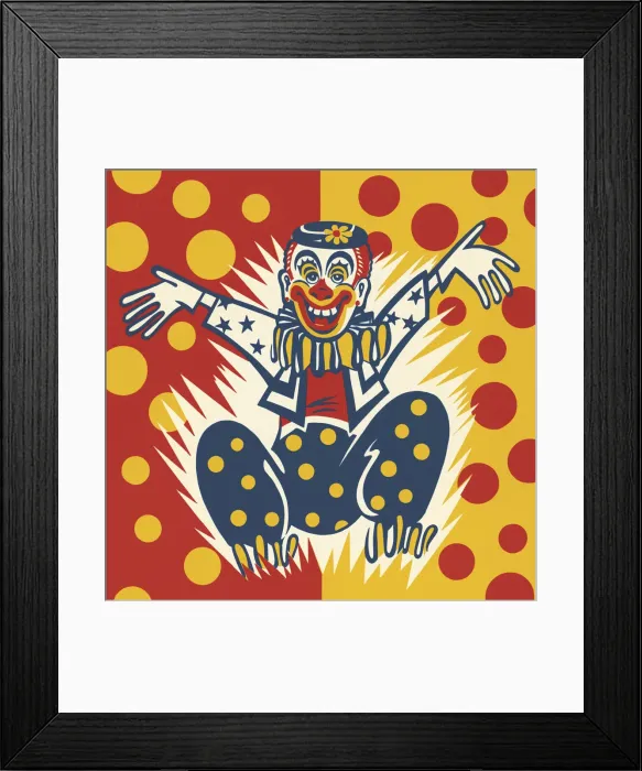 Framed Print : Excited Clown Framed Print : Excited Clown
