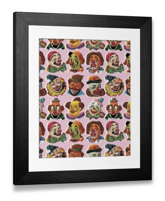 Framed Print : Clown Pattern Framed Print : Clown Pattern