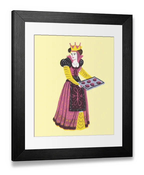 Framed Print : Queen Holding Tray of Hamburgers Framed Print : Queen Holding Tray of Hamburgers