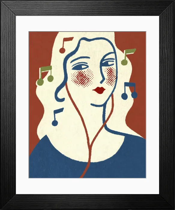 Framed Print : Woman Listening to Music Framed Print : Woman Listening to Music
