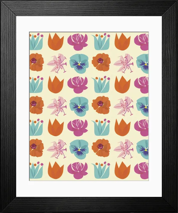 Framed Print : Flower Pattern Framed Print : Flower Pattern