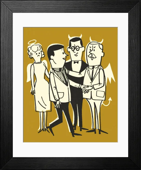 Framed Print : Man Shaking Hands with the Devil Framed Print : Man Shaking Hands with the Devil