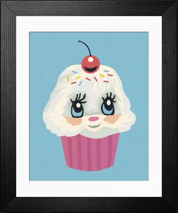 Framed Print : Frosted Cupcake with Eyes Framed Print : Frosted Cupcake with Eyes