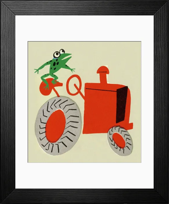 Framed Print : Frog on a Tractor Framed Print : Frog on a Tractor