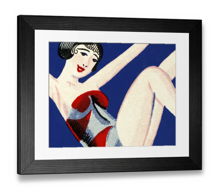 Framed Print : Woman Wearing a Bathing Suit Framed Print : Woman Wearing a Bathing Suit
