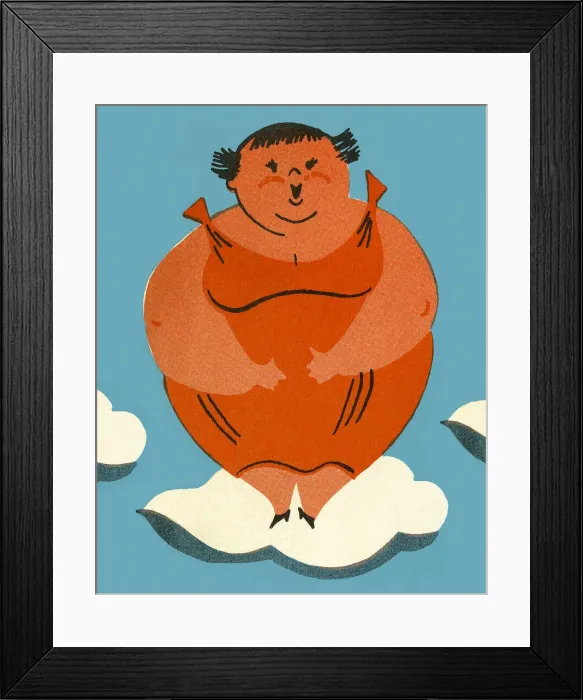 Framed Print : Large Woman Standing on a Cloud Framed Print : Large Woman Standing on a Cloud